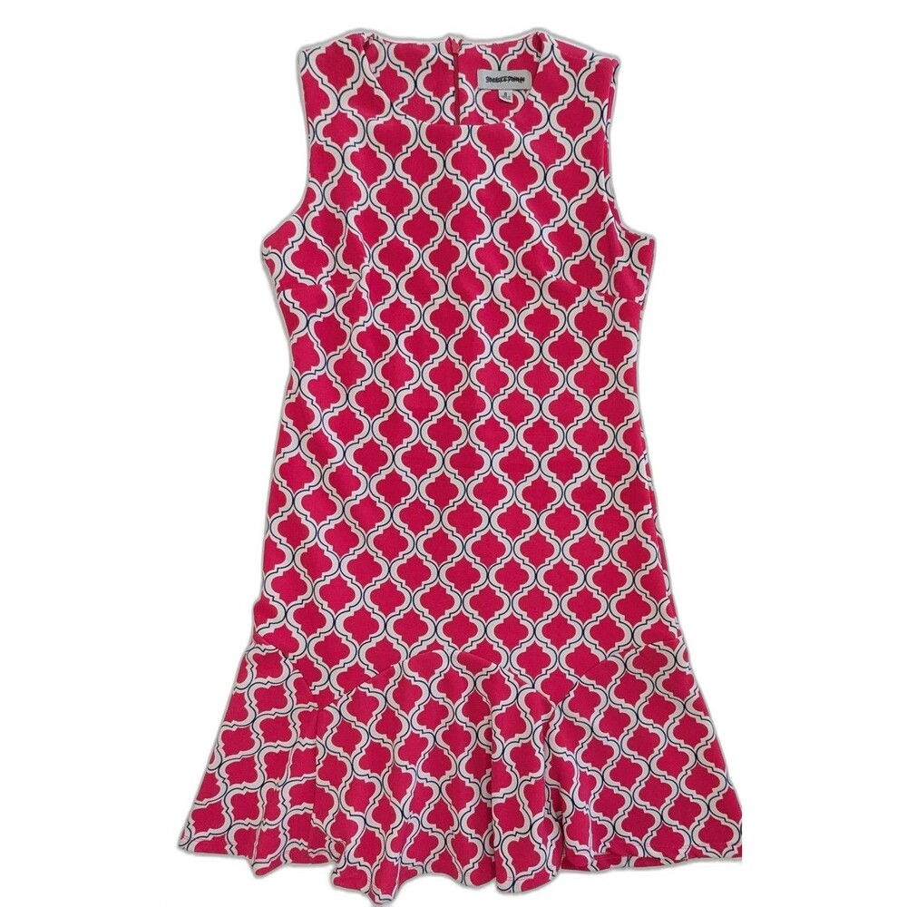 Shelby & Palmer Dress Size 8 Pink Geometric Shift Dress